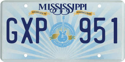 MS license plate GXP951