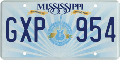 MS license plate GXP954