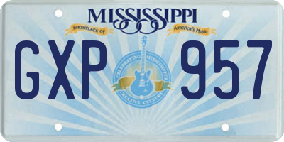 MS license plate GXP957