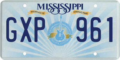 MS license plate GXP961
