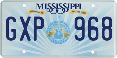 MS license plate GXP968
