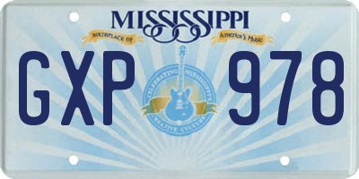 MS license plate GXP978