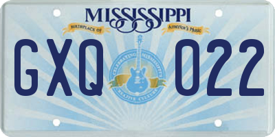 MS license plate GXQ022