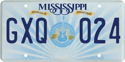 MS license plate GXQ024