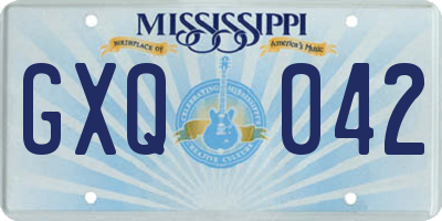 MS license plate GXQ042