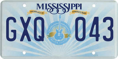 MS license plate GXQ043