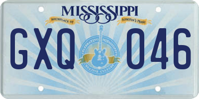 MS license plate GXQ046