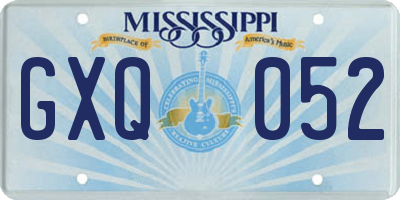 MS license plate GXQ052