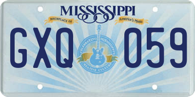 MS license plate GXQ059