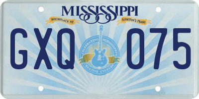 MS license plate GXQ075