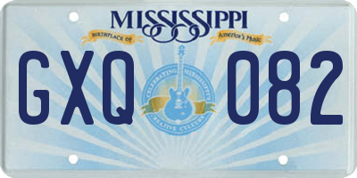 MS license plate GXQ082