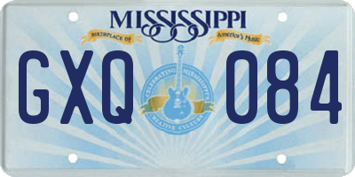 MS license plate GXQ084