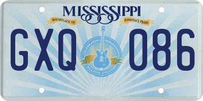 MS license plate GXQ086