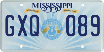 MS license plate GXQ089