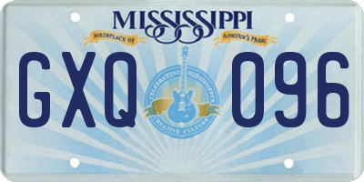 MS license plate GXQ096