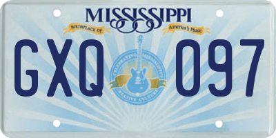 MS license plate GXQ097