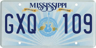 MS license plate GXQ109