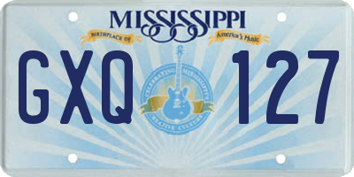 MS license plate GXQ127