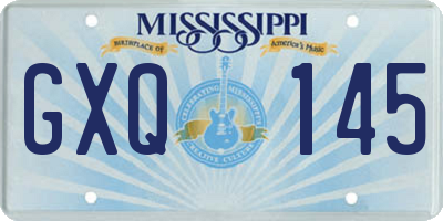 MS license plate GXQ145
