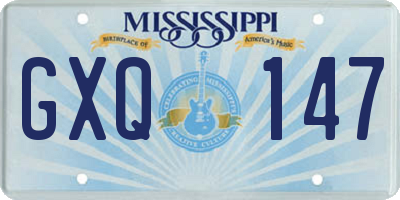 MS license plate GXQ147