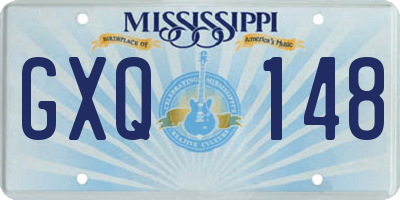 MS license plate GXQ148