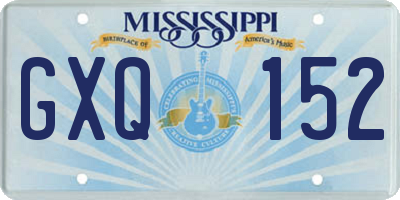 MS license plate GXQ152