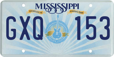 MS license plate GXQ153