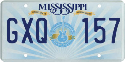 MS license plate GXQ157