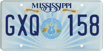 MS license plate GXQ158