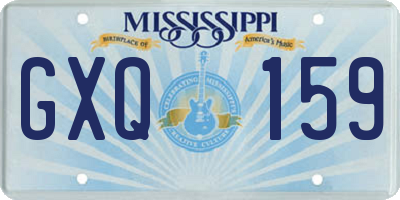 MS license plate GXQ159