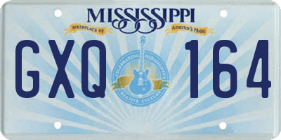 MS license plate GXQ164
