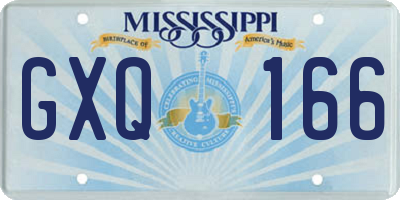 MS license plate GXQ166