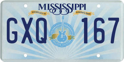 MS license plate GXQ167