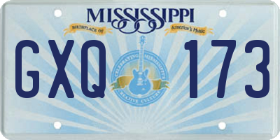 MS license plate GXQ173