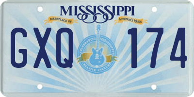 MS license plate GXQ174