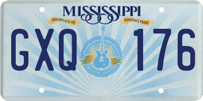 MS license plate GXQ176
