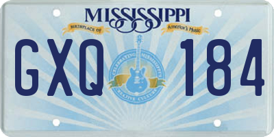 MS license plate GXQ184