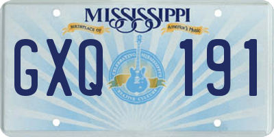 MS license plate GXQ191