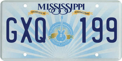 MS license plate GXQ199