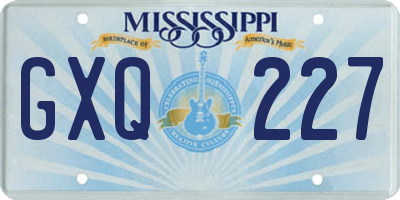 MS license plate GXQ227