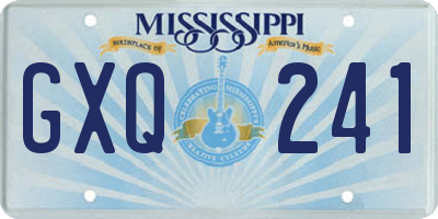MS license plate GXQ241