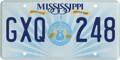 MS license plate GXQ248