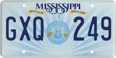 MS license plate GXQ249
