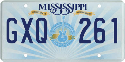 MS license plate GXQ261