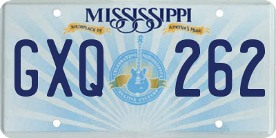 MS license plate GXQ262