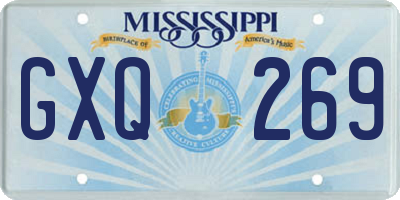MS license plate GXQ269