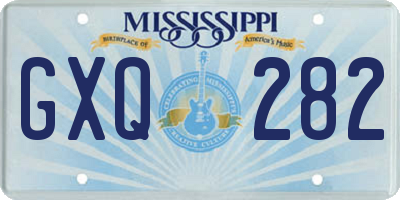 MS license plate GXQ282