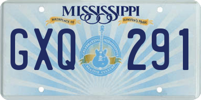 MS license plate GXQ291