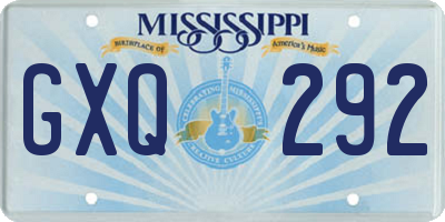 MS license plate GXQ292