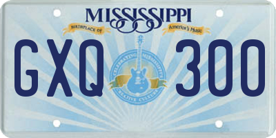 MS license plate GXQ300